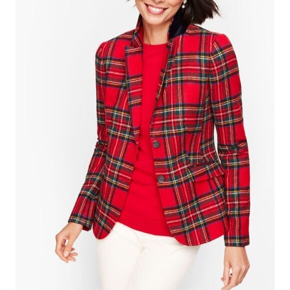 Talbots Jackets & Blazers - Talbots NWOT SHETLAND WOOL BLAZER plaid sz 6